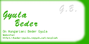 gyula beder business card